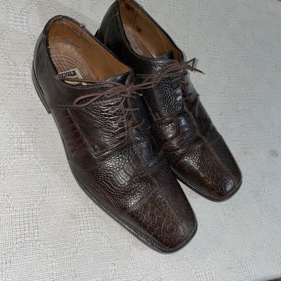 David Eden Other - David Eden Men’s Dress Shoes Size 11 M Brown Leather Snake Motif Business Formal
